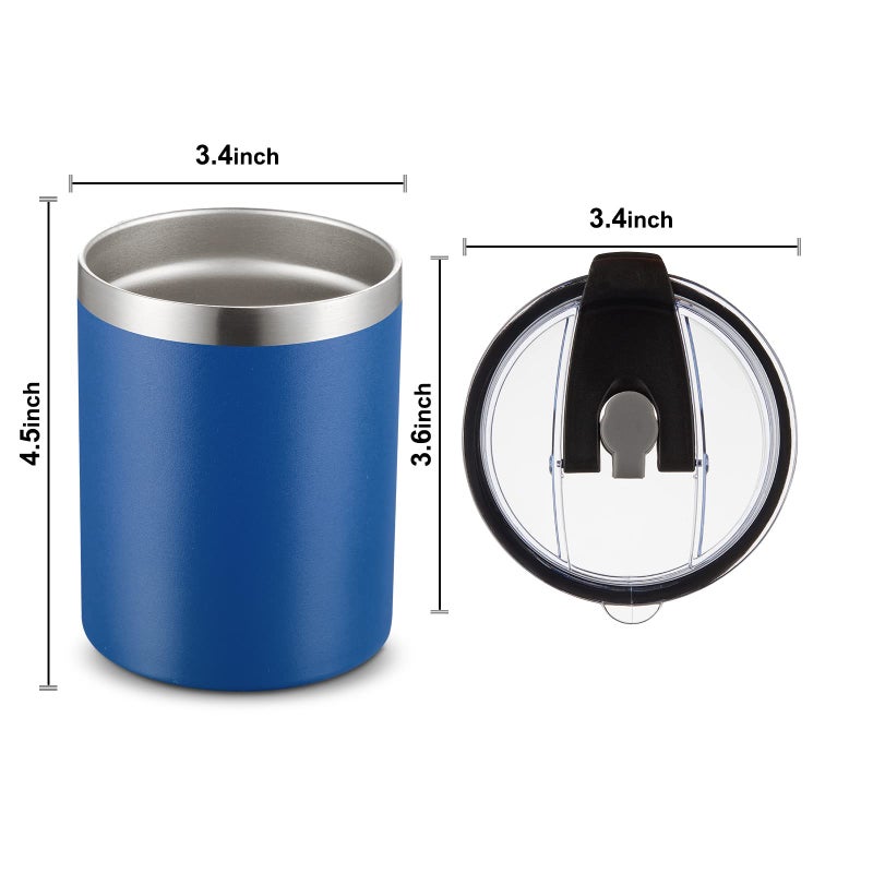 MEWAY 12 oz Lowball, Tumbler Stainless Steel Double Wall Vacuum Insulated Mug with Straw and Lid, Cleaning Brush ï¼ŒDurable Powder Coated Insulated Coffee Cup for Cold & Hot Drinks (Navy,4 pack) - Image 3